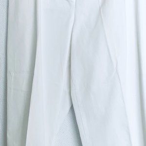 TALBOTS WOMENS 100% COTTON CAPRIS PANTS SZ 12 WHITE STRAIGHT LEG
